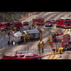 photograph of overturned tanker truck